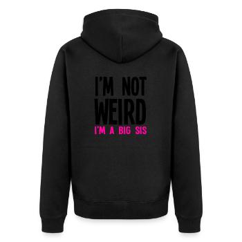 Im pas bizarre Im A Big Sis - Veste à capuche bio Premium Unisexe - noir - Dos - Nico (187cm)