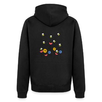 Prairie de bourdons Bourdet abeille Guêpe Miel Prairie Fleurs - Veste à capuche bio Premium Unisexe - noir - Dos - Nico (187cm)