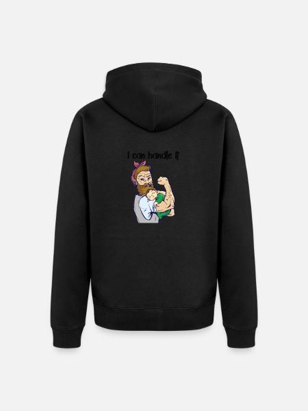 Elternzeit Vater, Papa. Geschenkidee Elternzeit - Unisex Premium Bio Zip Hoodie - Schwarz