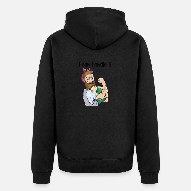 Elternzeit Vater, Papa. Geschenkidee Elternzeit - Unisex Premium Bio Zip Hoodie - Schwarz