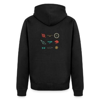 Retro BMX Fahrrad Vintage Mountainbike Radfahren - Unisex Premium Bio Zip Hoodie - Schwarz - Hinten - Nico (187cm)