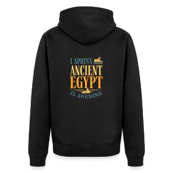 Egyptology Ancient Egypt Egyptologist Sphinx - Unisex Premium Bio Zip Hoodie - Schwarz - Hinten - Nico (187cm)