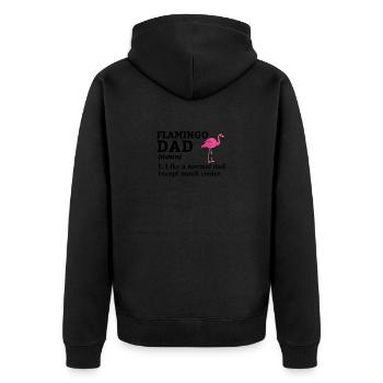 Flamingo Pink Flamingo Flamingo Geschenk - Unisex Premium Bio Zip Hoodie - Schwarz - Hinten - Nico (187cm)