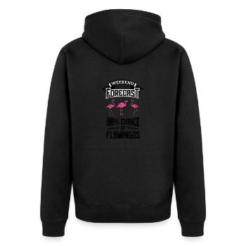 Flamingo Pink Flamingo Flamingo Geschenk - Unisex Premium Bio Zip Hoodie - Schwarz - Hinten - Nico (187cm)