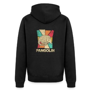 Scaly Anteater Pangolins Cute Pangolin Silhouette - Unisex Premium Bio Zip Hoodie - Schwarz - Hinten - Nico (187cm)
