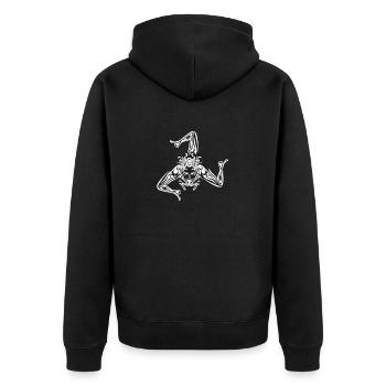 Italien Italia Sicilia Flagge Sizilien Palermo - Unisex Premium Bio Zip Hoodie - Schwarz - Hinten - Nico (187cm)