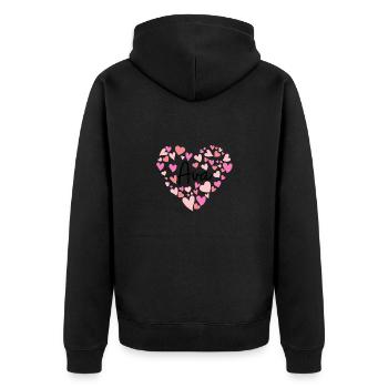 I love Ava - Unisex Premium Organic Zip Hoodie - black - Back - Nico (187cm)