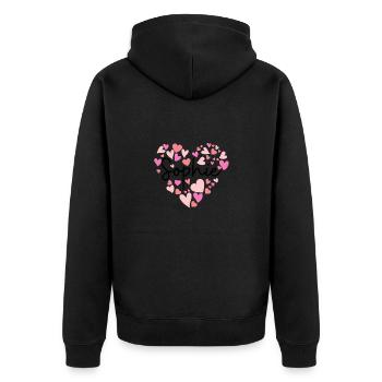 I love Sophie - Unisex Premium Organic Zip Hoodie - black - Back - Nico (187cm)