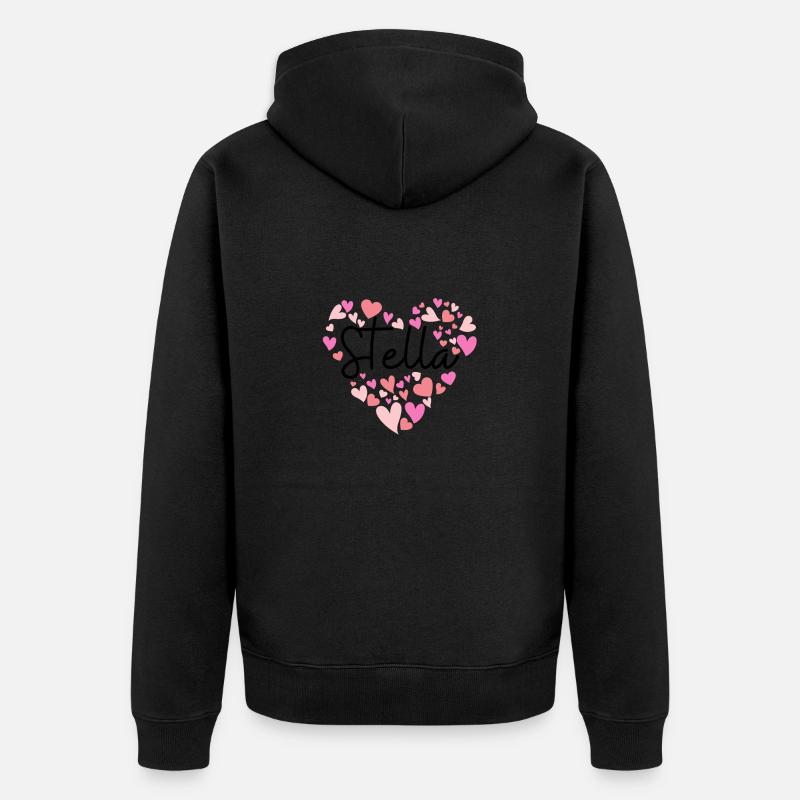 Ich liebe Stella - Unisex Premium Bio Zip Hoodie - Schwarz