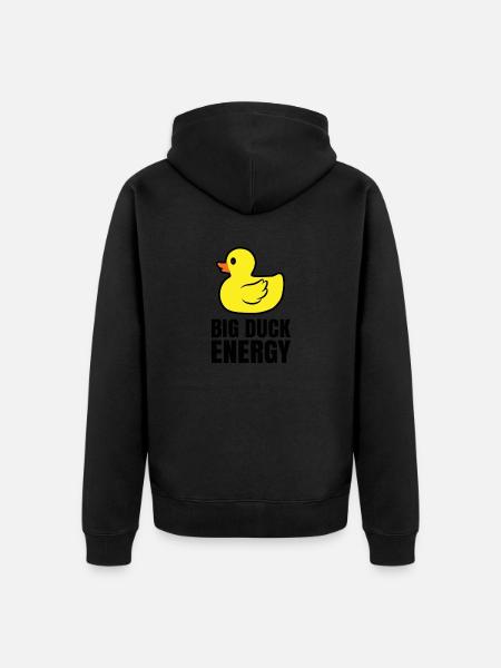 Canard Quitsche Canard Erpel Canard Jaune Caoutchouc Canard - Veste à capuche bio Premium Unisexe - noir