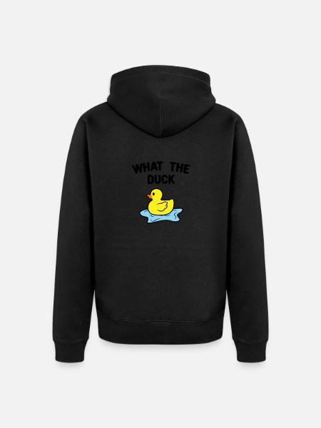 Ente Quitscheente Erpel Enten Gelbe Gummiente - Premium økologisk unisex-hættejakke - sort