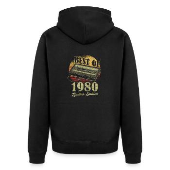 Best Of 1980 Bande de cassette rétro - Veste à capuche bio Premium Unisexe - noir - Dos - Nico (187cm)
