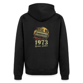 Best Of 1973 Bande de cassette rétro - Veste à capuche bio Premium Unisexe - noir - Dos - Nico (187cm)