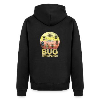 Bug Whisperer Kids Bug Hunter Gift - Unisex Premium Organic Zip Hoodie - black - Back - Nico (187cm)