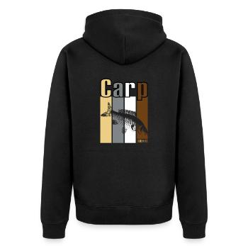 Carp Carpitalist - Unisex Premium Organic Zip Hoodie - black - Back - Nico (187cm)
