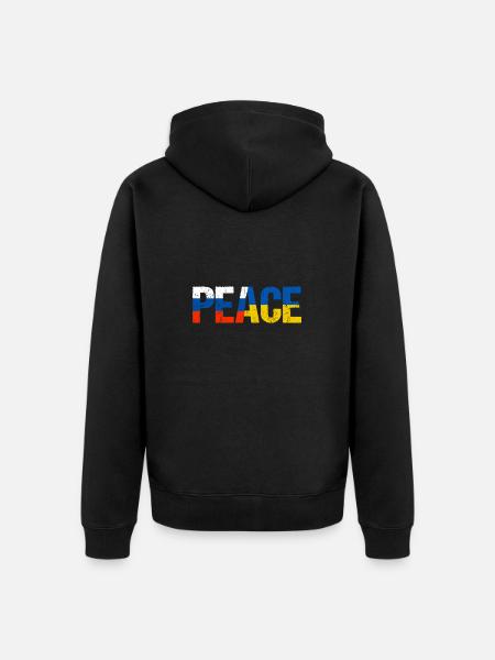 Russia Ukraine Peace - Unisex Premium Organic Zip Hoodie - black