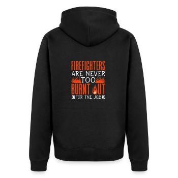 Wildland Firefighter Firefighting Fireman Too - Unisex Premium Organic Zip Hoodie - black - Back - Nico (187cm)