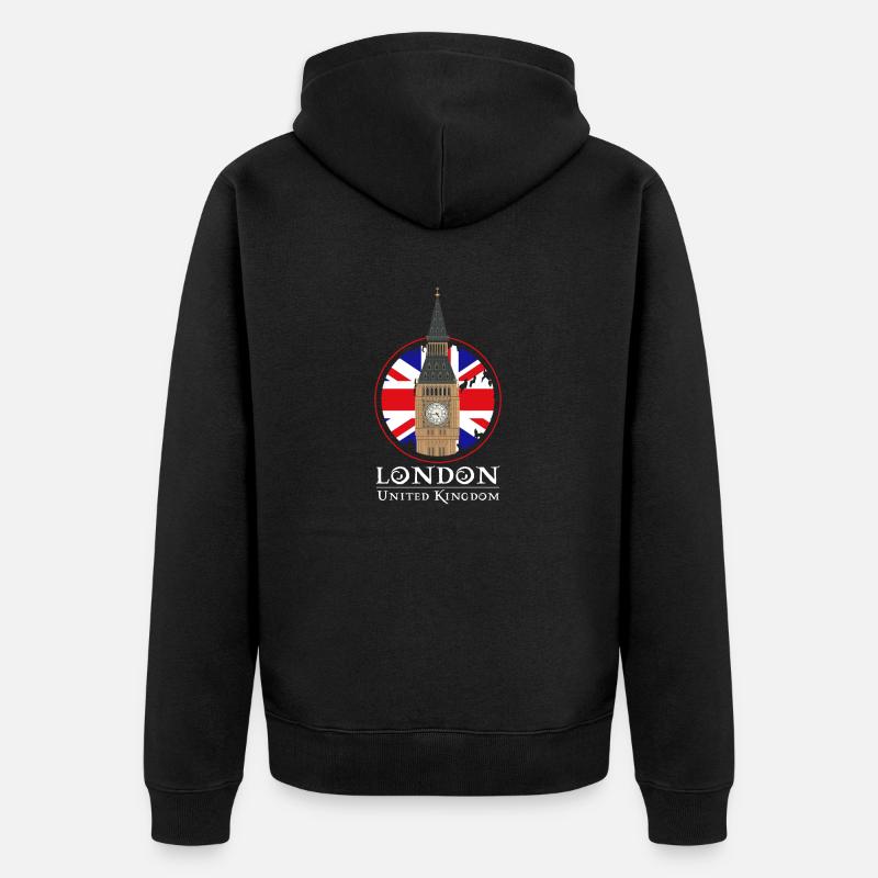 Londres - Veste à capuche bio Premium Unisexe - noir