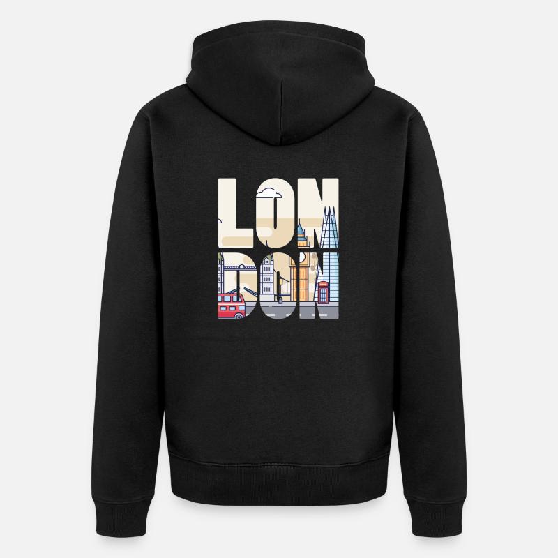 Londres - Veste à capuche bio Premium Unisexe - noir