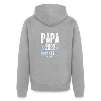 futur papa père 2022 - Veste à capuche bio Premium Unisexe - gris chiné - Dos - Nico (187cm)