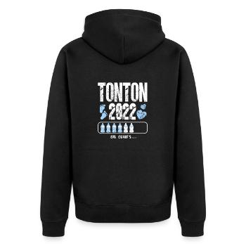 futur tonton annonce grossesse - Veste à capuche bio Premium Unisexe - noir - Dos - Nico (187cm)