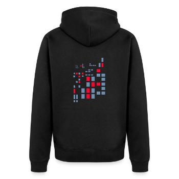 Pixel Pixel World Abstract City Map Crypto Style - Unisex Premium Organic Zip Hoodie - black - Back - Nico (187cm)