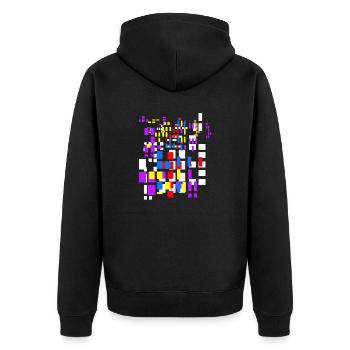 Pixel Pixel World Abstract City Kypto Dutch - Unisex Premium Organic Zip Hoodie - black - Back - Nico (187cm)