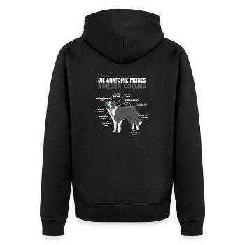 Border Collie Anatomie Collie Hundehalter Hunde - Unisex Premium Bio Zip Hoodie - Schwarz - Hinten - Nico (187cm)