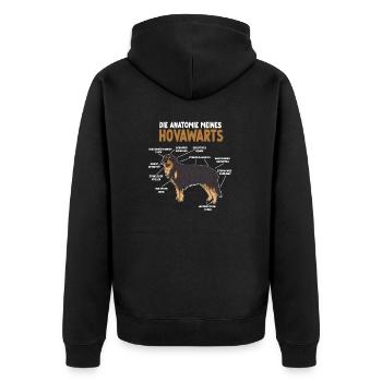 Hovawart Anatomie lustiges Hundehalter Gassi Hunde - Unisex Premium Bio Zip Hoodie - Schwarz - Hinten - Nico (187cm)