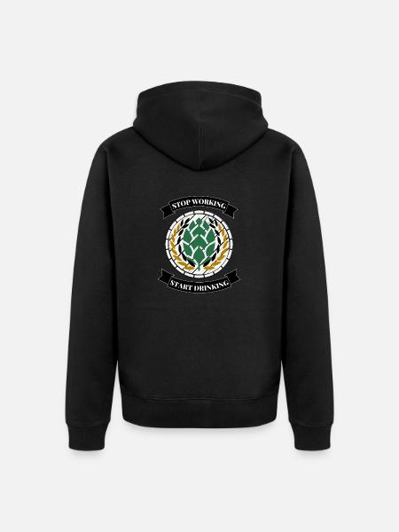 STOP WORKING / START DRINKING - Unisex Premium Bio Zip Hoodie - 