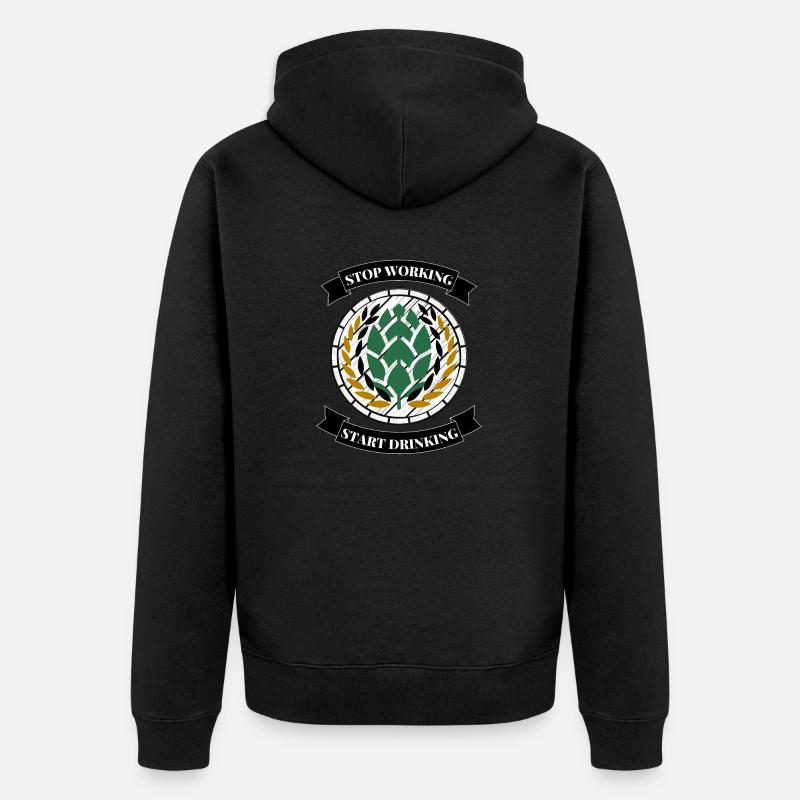 STOP WORKING / START DRINKING - Unisex Premium Bio Zip Hoodie - undefined