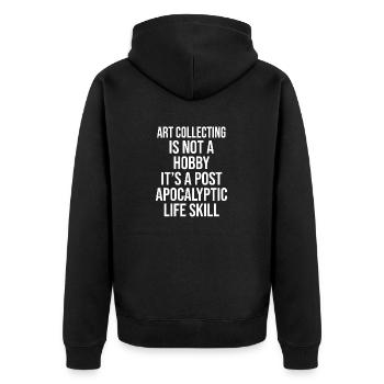LA COLLECTION D’ART N’EST PAS UN PASSE-TEMPS, C’EST UN POST-APOCALYPTIQUE - Veste à capuche bio Premium Unisexe - noir - Dos - Nico (187cm)