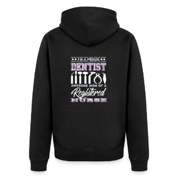 Fier dentiste maman géniale d’une infirmière autorisée - Veste à capuche bio Premium Unisexe - noir - Dos - Nico (187cm)
