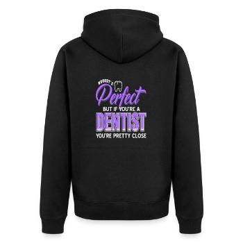 Personne n’est parfait mais si vous êtes un dentiste drôle - Veste à capuche bio Premium Unisexe - noir - Dos - Nico (187cm)