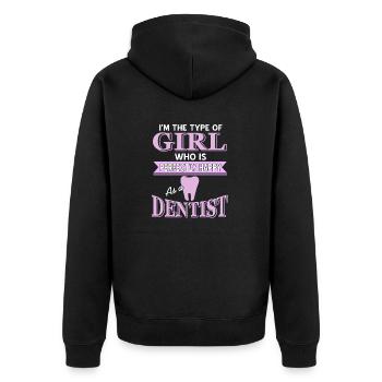 Je suis le type de fille drôle de dentiste T-Shirt - Veste à capuche bio Premium Unisexe - noir - Dos - Nico (187cm)