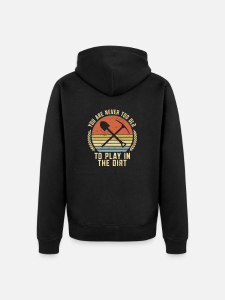 Geology Geologist Fossils - Play in the dirt - Unisex Premium Organic Zip Hoodie - black