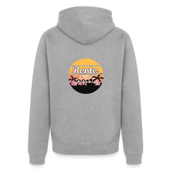 Rente 2022 Ruhestand Pension Retro Geschenk Damen - Unisex Premium Organic Zip Hoodie - heather grey - Back - Nico (187cm)