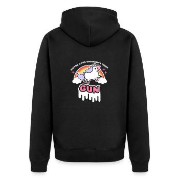 Pro Gun Control Anti-Waffengewalt zum Schutz von Kindern - Unisex Premium Bio Zip Hoodie - Schwarz - Hinten - Nico (187cm)