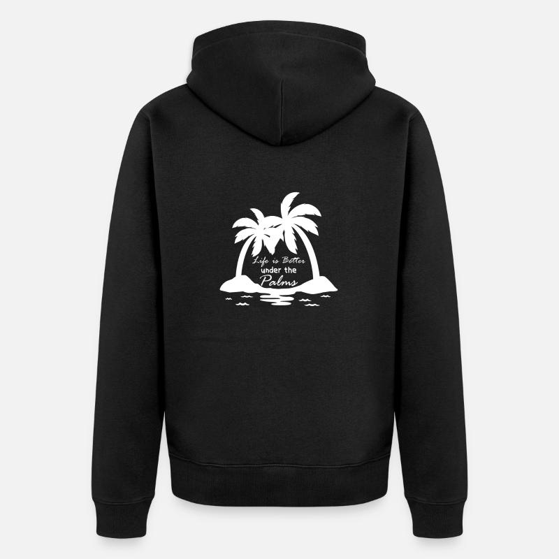 Palmiers - Veste à capuche bio Premium Unisexe - noir