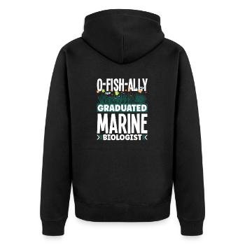 Marine Biology Marine Biologist Science Ofishally - Unisex Premium Bio Zip Hoodie - Schwarz - Hinten - Nico (187cm)