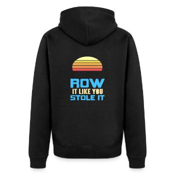 Retro Row It Like You Stole It Rowing T-Shirt - Unisex Premium Organic Zip Hoodie - black - Back - Nico (187cm)
