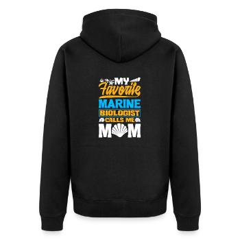 Marine Biology Science My Favorite Marine - Unisex Premium Bio Zip Hoodie - Schwarz - Hinten - Nico (187cm)