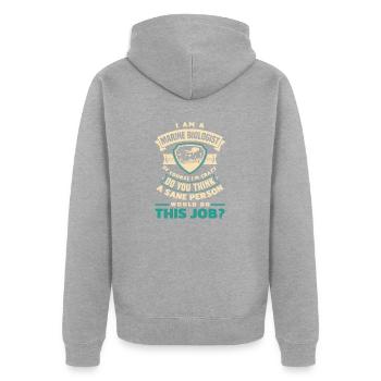 Marine Biology Marine Biologist Science Of Course - Unisex Premium Bio Zip Hoodie - Grau meliert - Hinten - Nico (187cm)