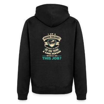 Marine Biology Marine Biologist Science Of Course - Unisex Premium Bio Zip Hoodie - Schwarz - Hinten - Nico (187cm)