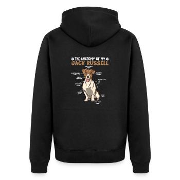 Jack Russell Petting Guide Dog Owner Yes - Unisex Premium Organic Zip Hoodie - black - Back - Nico (187cm)