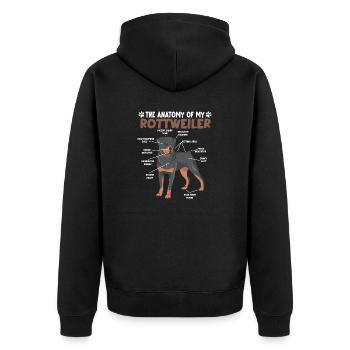Rottweiler Anatomie Drôle Chien Propriétaire Promenade - Veste à capuche bio Premium Unisexe - noir - Dos - Nico (187cm)
