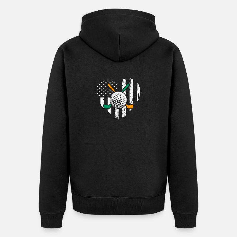 Golfeur irlando-américain St. Paddy - Veste à capuche bio Premium Unisexe - noir