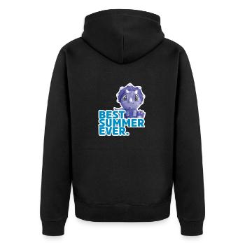 cute dinosaur the best summer - Unisex Premium Organic Zip Hoodie - black - Back - Nico (187cm)