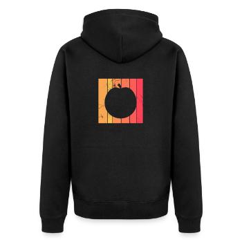 Apricot Fruit Lover Retro Veggie Diet Gift idea - Unisex Premium Bio Zip Hoodie - Schwarz - Hinten - Nico (187cm)