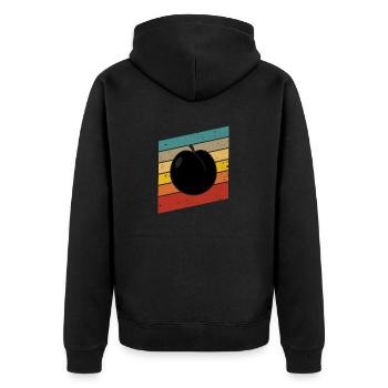 Apricot Fruit Lover Retro Veggie Diet Gift idea - Unisex Premium Bio Zip Hoodie - Schwarz - Hinten - Nico (187cm)